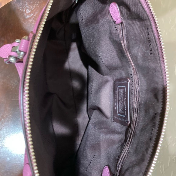 Coach Pebbled Leather/Suede Prairie Satchel, Primrose Color - Picture 9 of 16